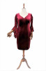 Rochie dreapta din catifea bordo Monica (Marime: EU/44)