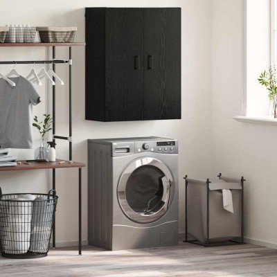 vidaXL Dulap montat pe perete Stejar negru 69.5 x 34 x 90 cm foto
