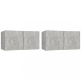 Cumpara ieftin Dulapuri TV suspendate, 2 buc., gri beton, 60x30x30 cm