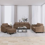 VidaXL Set de canapele cu perne, 4 piese, maro, textil