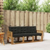 Cumpara ieftin Set de canapele de exterior 3 buc. 3-Locuri Natural si Negru