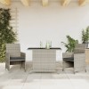 Set Bistro Gossi 3 Piese, Poliratan Gri Deschis, Masa Sticla, Perne Antracit, Huse Lavabile, Gradina/Balcon, Compact