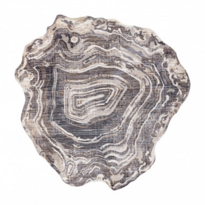 Covor TINE 75426B Copac Lemn - formă modernă, neregulată - cremă / gri, 195x195 cm foto
