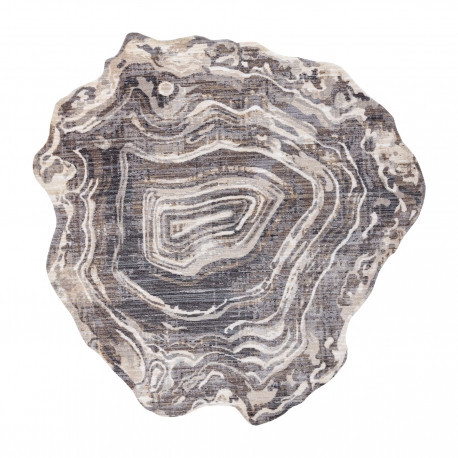Covor TINE 75426B Copac Lemn - formă modernă, neregulată - cremă / gri, 195x195 cm
