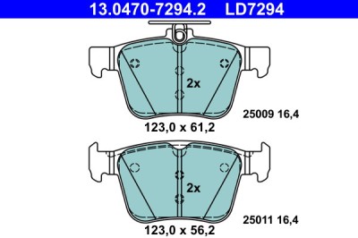 ATE 13.0470-7294.2 ATE Ceramic set placute frana,frana disc foto