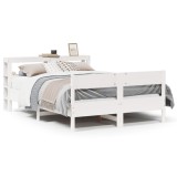 Cumpara ieftin Cadru de pat fara saltea, alb, 120x200 cm, lemn masiv pin