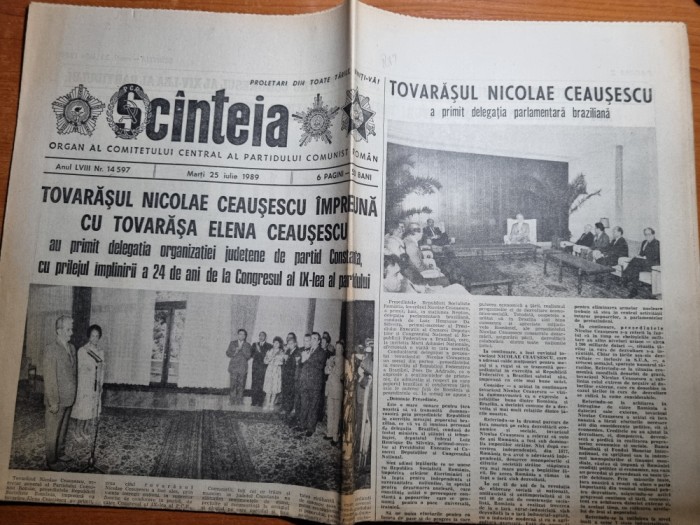 scanteia 25 iulie 1989-cuvantarea lui ceausescu