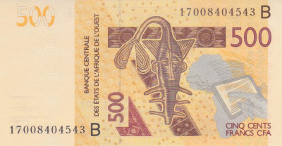 Bancnota Statele Africii de Vest 500 Franci 2017 - P219B UNC ( Benin ) foto