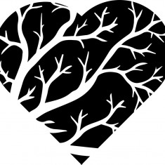 Sticker decorativ, Heart of Tree, Negru, 65 cm, 7317ST