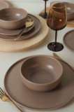 Keramika Set de vesela - Nordic Mat Taupe - 18 bucăți - 6 persoane - Stoneware