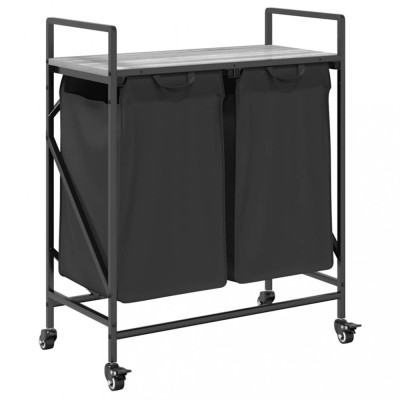 Cos de rufe 2 compartimente cu roti sonoma gri foto