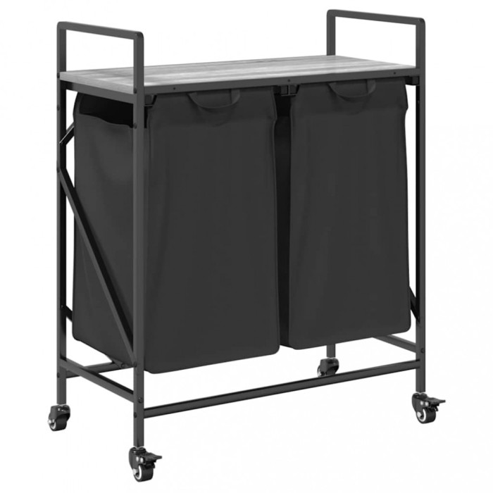 Cos de rufe 2 compartimente cu roti sonoma gri