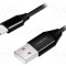 Cablu USB 2.0 LOGILINK USB A la USB C 1m negru PVC textil