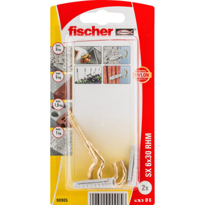 Diblu fischer nylon cu carlig SX 6x30 RHM 63 K, set 2 buc foto