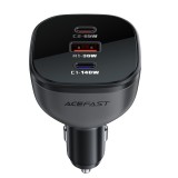 Incarcator pentru masina 2x usb, 165w, fast charging, temperature control - acefast - black