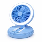 Mini Ventilator Re&icirc;ncărcabil de Birou cu Iluminare LED, Albastru
