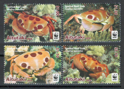 Aitutaki 2014 Mi 923/26 - WWF: crabi foto
