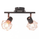 Lampa de plafon cu 2 spoturi E14, negru si bronz GartenMobel Dekor, vidaXL