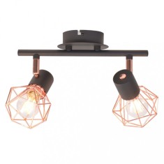 Gossi lampa de plafon cu 2 spoturi e14, negru si bronz