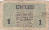 ROMANIA 1 LEU BGR 1917 uzata