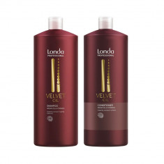 Pachet pentru par uscat, Londa Professional, Sampon Velvet oil 1000ml + Balsam Velvet oil 1000ml