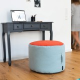 Pouf rotund reversibil Sky REMEMBER, albastru, 40x&Oslash;55 cm