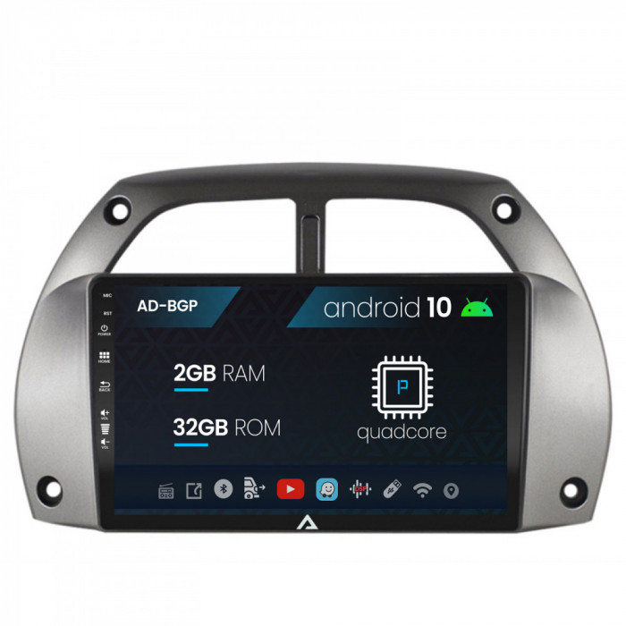 Navigatie Toyota RAV4 (2001-2006), Android 10, P-Quadcore 2GB RAM + 32GB ROM, 9 Inch - AD-BGP9002+AD-BGRKIT109