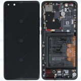 Huawei P40 Pro Plus (ELS-N39) Capac frontal modul display + LCD + digitizer + baterie ceramică negru 02353RVJ