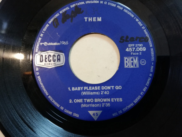 Them (Van Morisson) &ndash; Baby Please Don&rsquo;t Go (1970/Decca/RFG) - Vinil Single &#039;7/NM