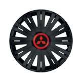 Cumpara ieftin Set 4 capace roti Negre Cu Inel Rosu Active R15 pentru gama auto Mitsubishi, Autohelix MSA
