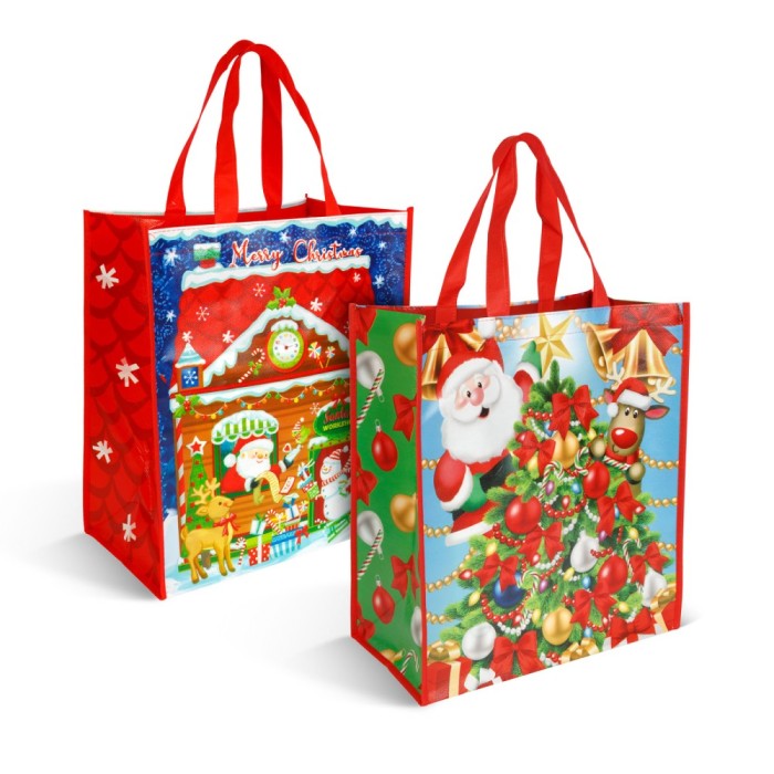 Punga decorativa pentru cadouri &ndash; 35 x 39 x 18 cm &ndash; 2 modele &ndash; material textil netesut Best CarHome