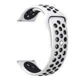 Cumpara ieftin Curea silicon, compatibila Samsung Galaxy Watch6 Classic 47mm, telescoape Quick Release, Alb/Negru