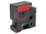 Bandă roșie 19mm x 7m cu text negru