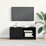 Dulap TV vidaXL Stejar Negru 80x35x36.5 cm Lemn Prelucrat Comoda TV Living Modern Sufragerie