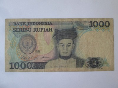 Indonezia 1000 Rupiah 1987 foto