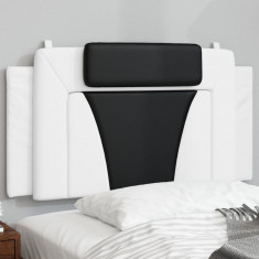 vidaXL Pernă pentru tăblie pat, alb și negru, 100cm, piele artificială