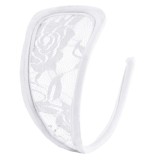 Bikini fara Bretele, Dantela Florala Transparenta, Alb, S-L