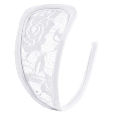 Bikini fara Bretele, Dantela Florala Transparenta, Alb, S-L
