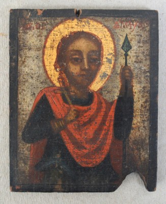 Sfantul Dimitrie icoana de lemn sec 18-19 foto