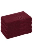 Cumpara ieftin Set 4 Prosoape Baie Lux Bumbac 100% Bordo 550 GSM- 70x130 Cm