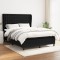 vidaXL Pat box spring cu saltea, negru, 140x190 cm, textil 3128279