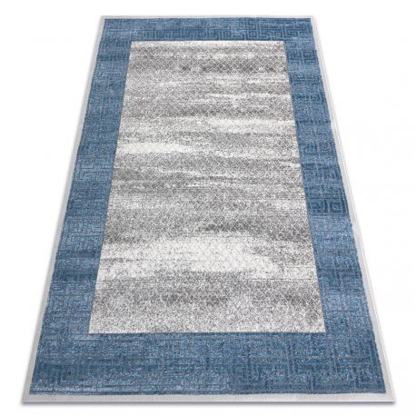 Covor NOBLE modern 1512 68 Cadru, grecesc vintage - structural două niveluri cremă / albastru, 140x190 cm