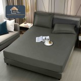 Cumpara ieftin Husa de Pat Impermeabila cu Elastic si 2 Fete de Perna 50x70cm,160 180x200cm, Gri Inchis-D121