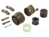 Conector circular mufă mamă AMPHENOL PT/451 5 pini 13A 600V drept oliv