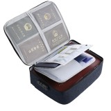 Geanta flippy pentru depozitare acte si documente, facturi, carduri, cu cod de securitate, 2 compartimente, impermeabila, 37 x 10.5 x 27 cm, albastru