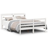 Cumpara ieftin Cadru de pat cu tablie fara saltea, alb, 140x200 cm