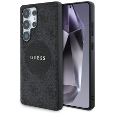 Husa Samsung Galaxy S25 Ultra Guess 4G Circle Classic Logo MagSafe, negru, GUHMS25LP4PGRSGK foto