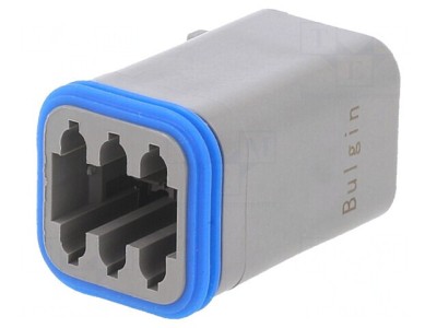 Conector IP68 PX0 Mamă 6 PIN Gri foto