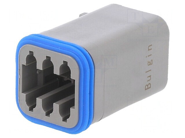 Conector IP68 PX0 Mamă 6 PIN Gri