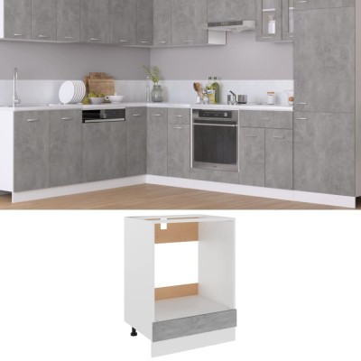 Gossi dulap de cuptor, gri beton, 60x46x81,5 cm, lemn prelucrat foto